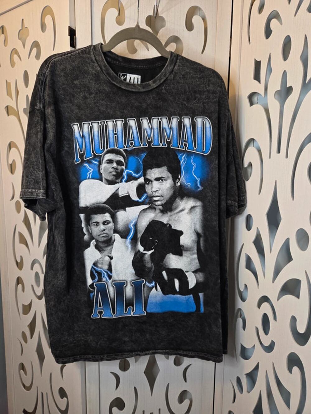 Muhammad Ali Graphic Tee XL Black Acid Wash Cotton Boxing Shirt
